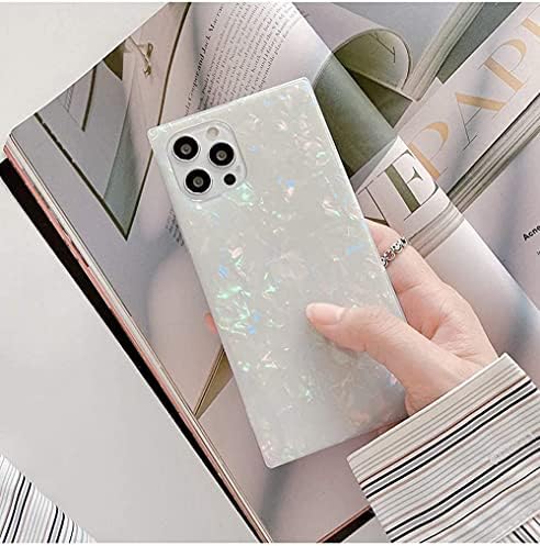 Ytanazing Square iPhone 11 Glitter Case za žene, Opal mermerni uzorak slatka luksuzna Iskra dizajnerska