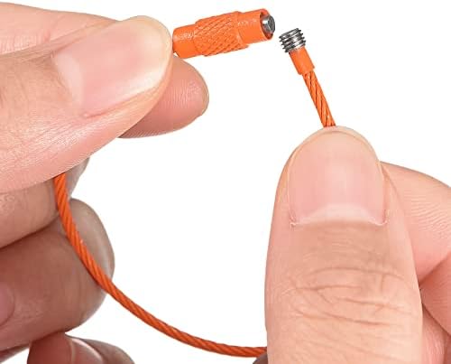 Uxcell prstenovi kabela, 6,3 / 160 mm žičane tipke za okretanje za rekavke, privjeske, tastere, oznake za prtljag, narandžaste, 12pcs