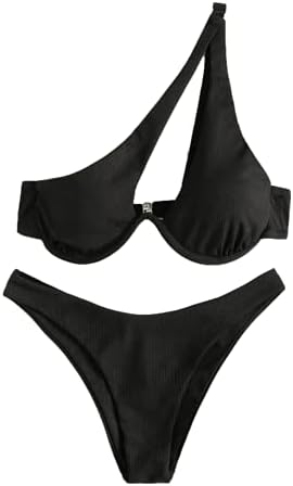 Lilosy Sexy underwire jedno rame Bikini visoko rezani brazilski set kupaćih kostima 2 komada