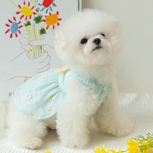 Cvijeće Elegantna princeza Mala haljina za pseće haljine za ljetne igre Dječji štene Lagane kućne haljine