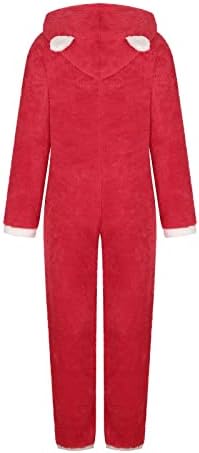 Seksi fleece pidžama za žene topli plišani sudeni komski kombinezon zimski dugi pidžami kombinezon sa haubom