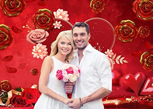 CYLYH 7x5ft Valentinovo pozadina lijepa Blossom Ljubav Srce Dan zaljubljenih Party svadbeni tuš godišnjica