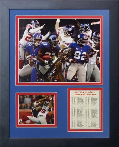 Legends Never Die New York Giants 2007 Super Bowl NFL Champions Collectible / Framed Photo Collage Wall