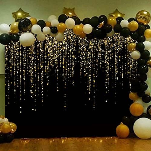 MAQTT 82 x 60 klasa 2023 Party Backdrop Matura crno-zlatni Glitter Bokeh Sequin spotovi Rođendanska godišnjica
