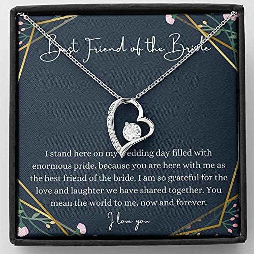 Nakit za karticu, ručno izrađena ogrlica - personalizirano srce, poklon za najbolji prijatelj mladenke Vjenčani