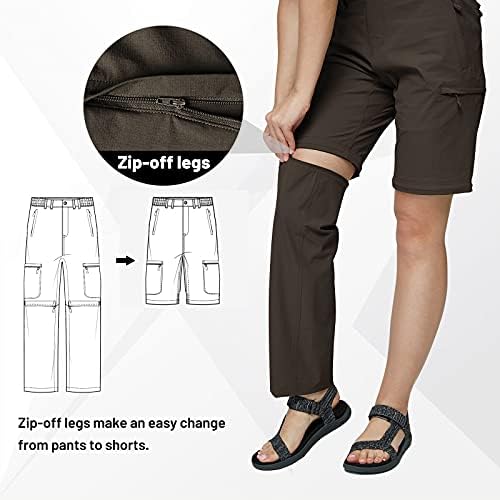 Mier ženski planinarski teretni kabriolet hlače lagane turističke hlače sa 6 džepova, brzom suhom i vodootpornim