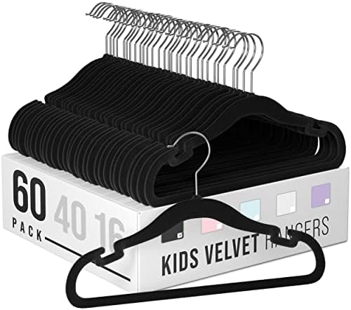 JSF Velvet Kids Hangers 50 Pack, 11.8Inch Childrens Hangers for