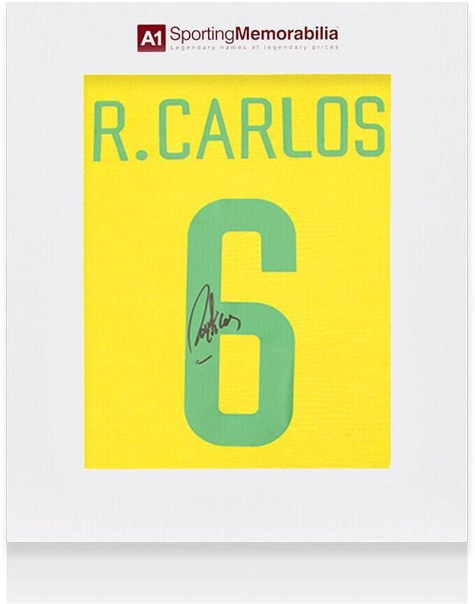 Roberto Carlos potpisao retro Brazil košulju, broj 6 - Poklon kutija Autograph - autogramirani nogometni