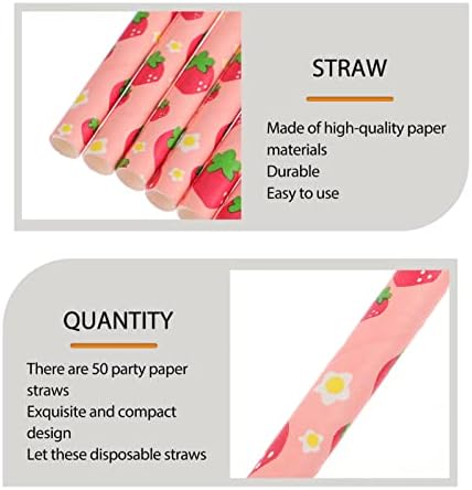 NUOBESTY Smoothie slamke Strawberry papir slamke za piće koktel Swizzle Stick dekorativne slamke za zabavu