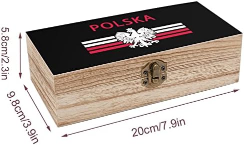 Poljska zastava - Polska Eagle Spremi za odlaganje drveta Desktop Mali ukrasni organizator Nakit s poklopcem