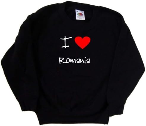 Volim srce Rumunjska crna dječja dukserica