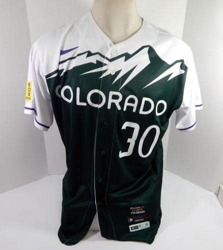 2022 Kolorado Rockes Julian Fernandez 30 Igra Izdana zelena dres C Connect 02 - Igra Polovni MLB dresovi