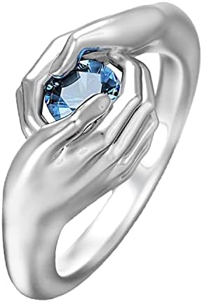 INENIMARTJ zagrljaj prstenovi za žene djevojke prigrliti Izjava Promise prsten plavi kristalni prsten grli