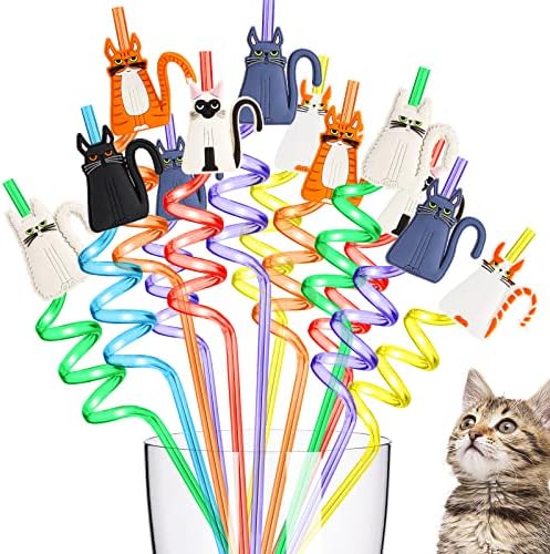 Cat potrepštine za zabave, 24kom mačje slamke i 2kom četke za čišćenje, plastične mačje slamke za višekratnu