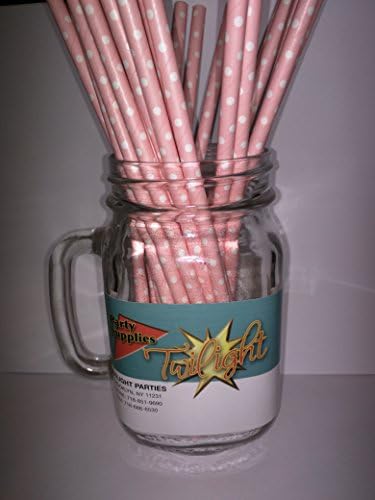 Pink Swiss Dot, Vintage papirne slamke za piće - 100 Count - sumrak zabave