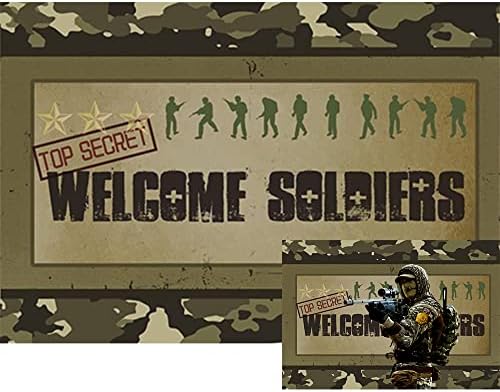 Baocicco Army Soldier Backdrop 5x3ft Welcome Soldiers photography Background Three Stars Top Secret Camouflage