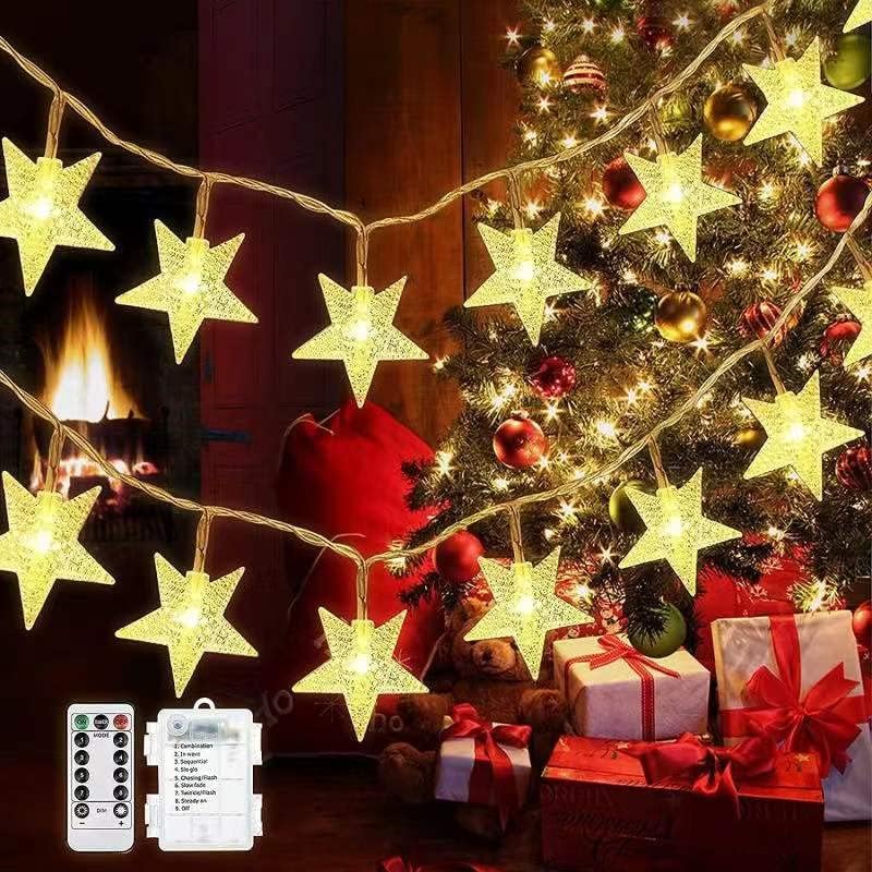 Star String 20FT 40 LED zvijezda Fairy Light baterija, božićna svjetla na otvorenom 8 načina vodootporne