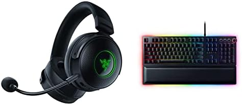 Razer Kraken V3 Pro Hypersense Bežične slušalice i kože Memorijski jastuci i Huntsman Elite Gaming Tastatura: