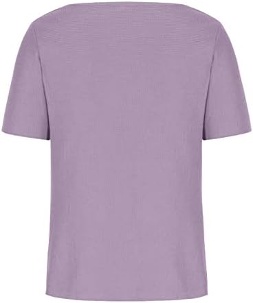 Dame V izrez T majica Lounge Tops T majice Kratki rukav labav Fit Basic Fall Ljetne majice 2023 Odeća SAD-a