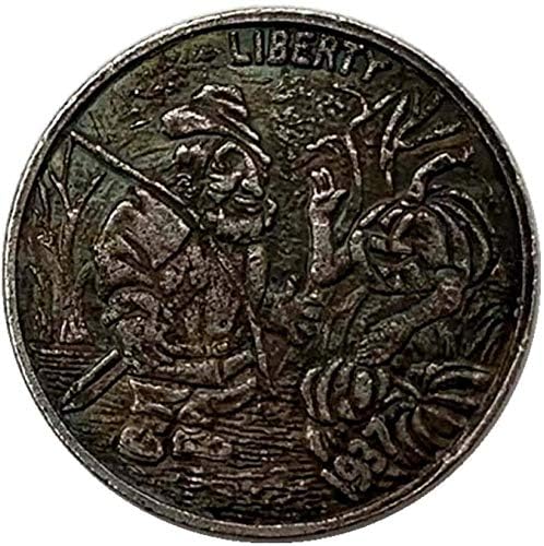 1937 Wanderer Komemorativni novčić Antikni bakar stari srebrni Halloween bundeve 20mm Kovanica za sakupljanje