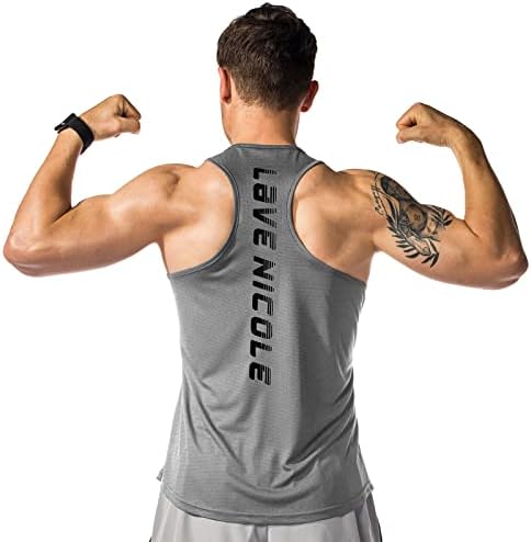 Lavenicole 5 Pack Muški Y-leđa Cisterne mišića Vrhovi za brzo suho hladne mrežne majice bez rukava za fitness