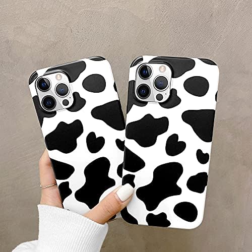 Rogsgic Compatible with iPhone 12 Pro Max Case Cow Print Protective Slim Soft Silicone Phone Case For Women