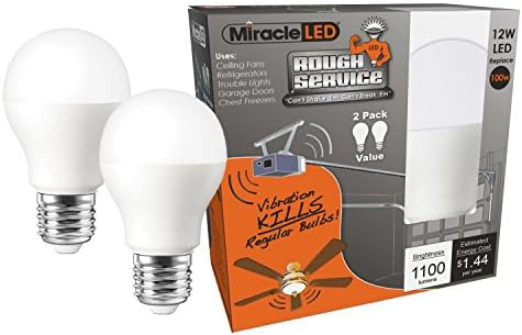 Miracle LED 606761 LED 100w zamjena za domaćinstvo gruba usluga, Daylight Bright White, A19, E26, 2 komada