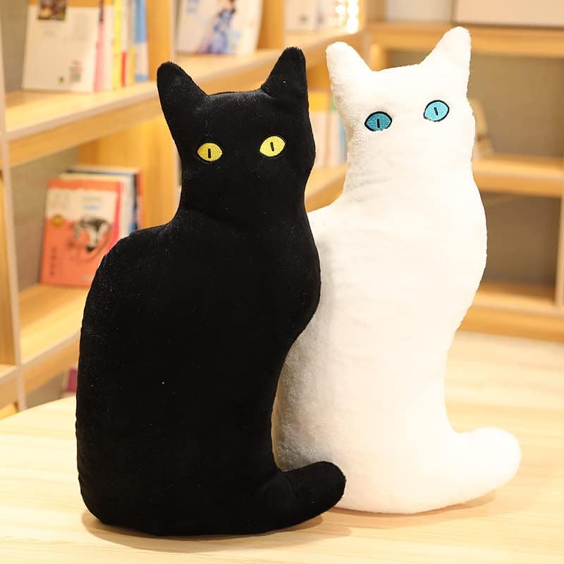 21 inča crna mačka punjeni jastuk za plišani igrački jastuk, punjene životinjske mačke pliša za djecu Velike