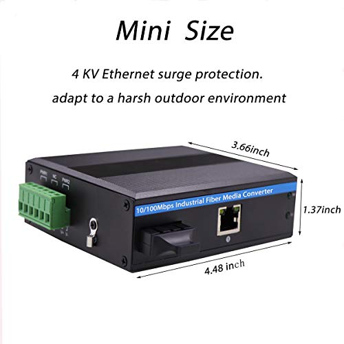 Olycom Industrial Grade Brzi Ethernet Media Converter SC Vlakna 20km, Otvoreni prekidač, visoka temperatura