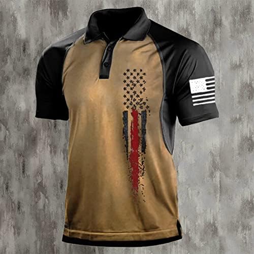 Američka zastava Polo košulje za muškarce Patriotic 4. jula Tee majice Ljetne casual kratkih rukava Vintage