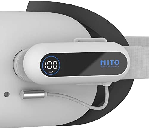 Mito LCD displej baterija za oculus Quest 2 / Quest 2 Pro slušalice i elitna strana VR produžite napajanje za Meta Quest 2 Lagani i punjivi, produžite dodatnih 1,5-2 sata