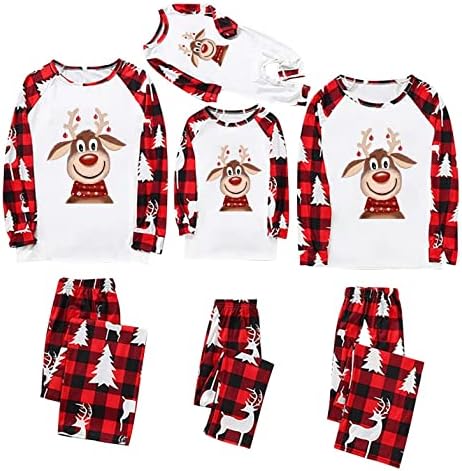 Porodična pidžama set podudaranja porodičnih pidžama postavlja božićnu vrpcu i odgovaraju pidžamu za porodično