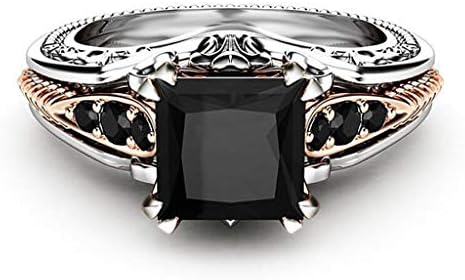 Balakie ženski crni dragi vintage prsten bakreni nakit vjenčani prstenovi, 7